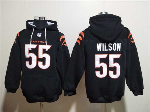 Men's Cincinnati Bengals #55 Logan Wilson Black Pullover Hoodie,We sell and wholesale Men's Cincinnati Bengals #55 Logan Wilson Black Pullover Hoodie on line form chian!